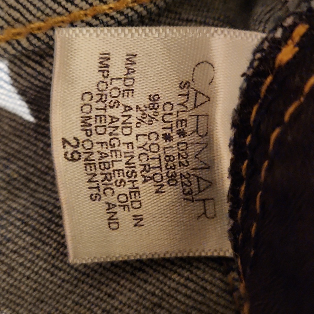 ❤️ CARMAR WIDE LEG FLARE JEANS, RAW HEM, 8 (29) - Picture 7 of 9